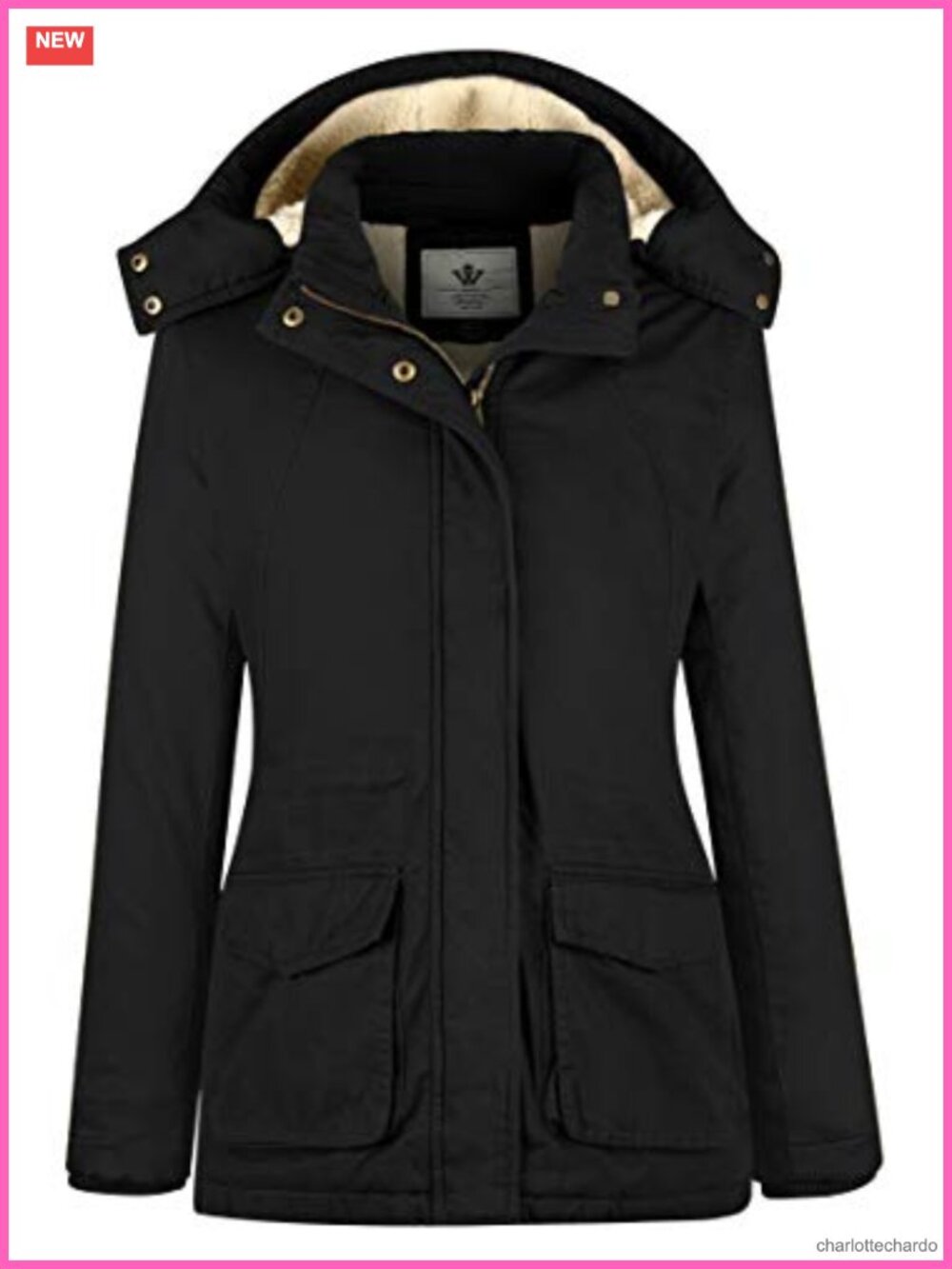 Women's Winter Parka Coat with Sherpa Lining, Hooded Windproof Jacket,